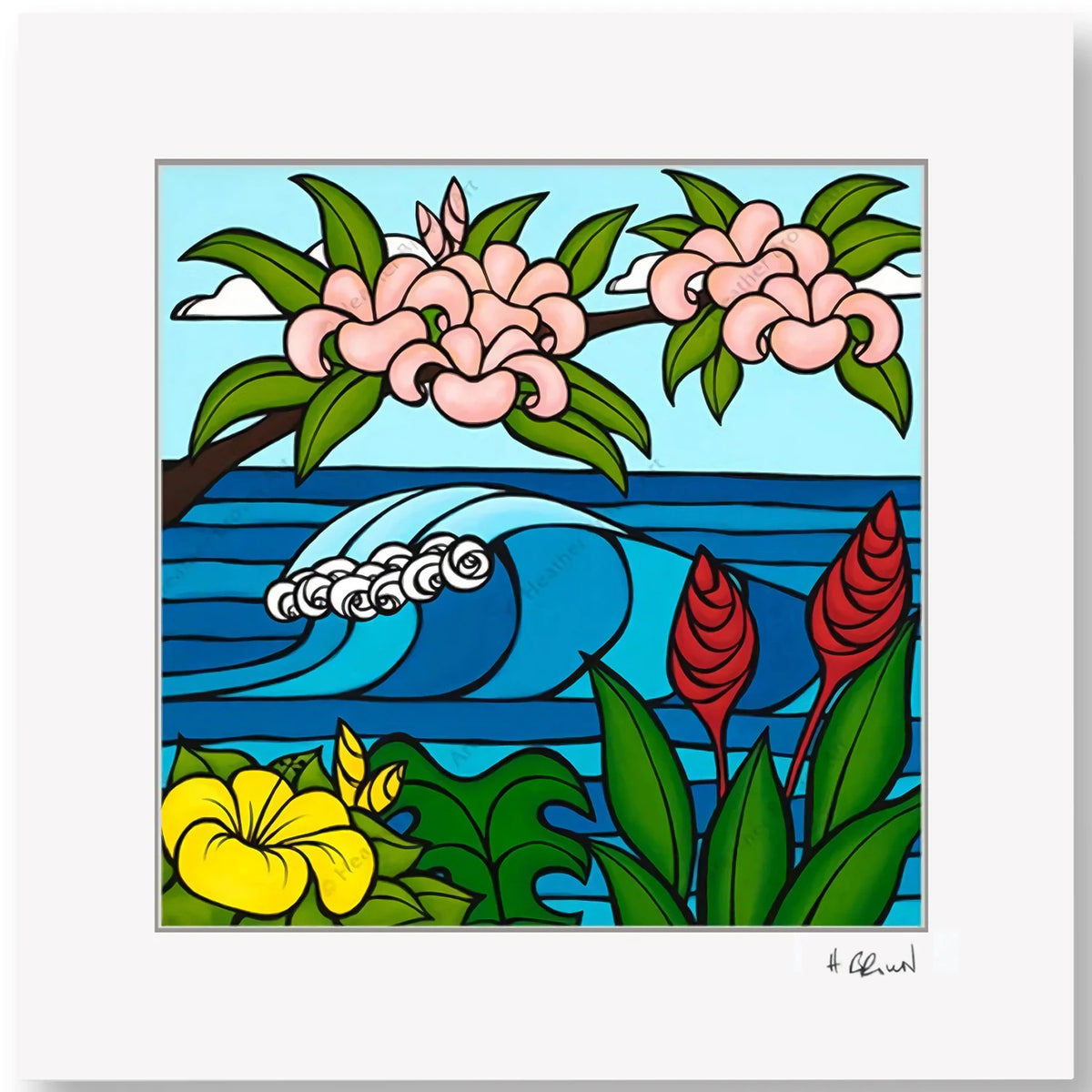 ヘザーブラウン　ジクレー　Yellow Plumeria Heather Brown Gicle 