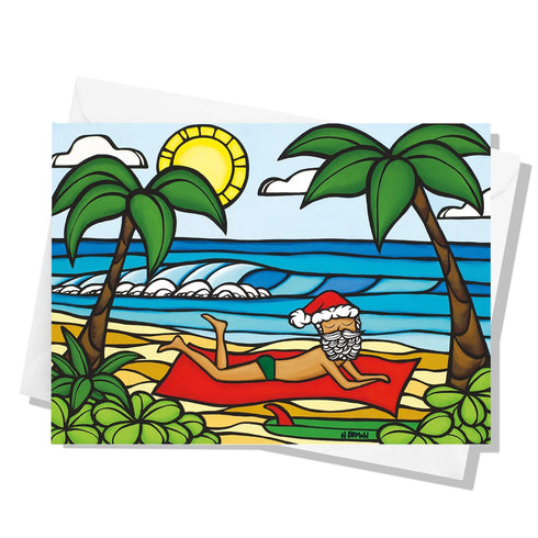SUNBATHING SANTA CARD