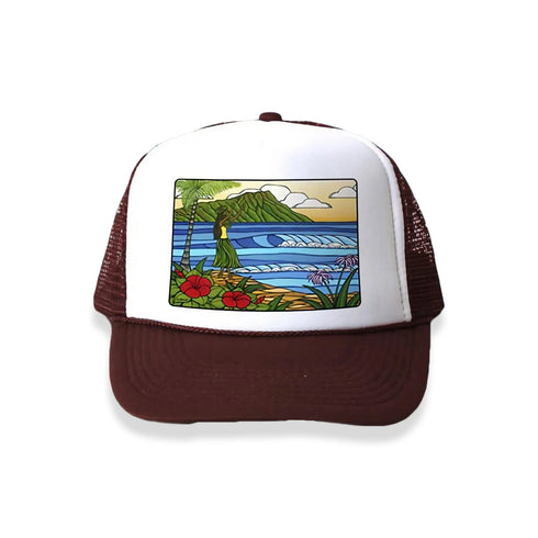 HULA GIRL TRUCKER HAT