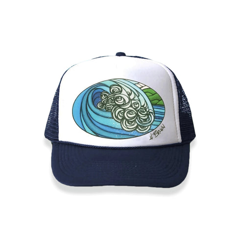 BLUE BARREL TRUCKER HAT