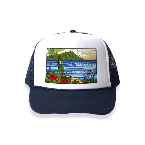 HULA GIRL TRUCKER HAT