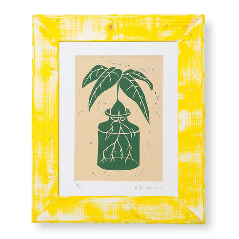 LINO CUT, AVOCADO SPROUT-GREEN