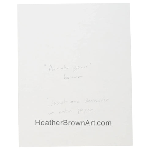 LINO CUT, AVOCADO SPROUT-BROWN