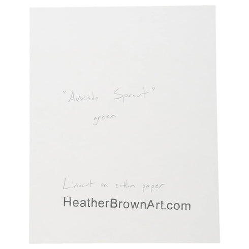 LINO CUT, AVOCADO SPROUT-GREEN