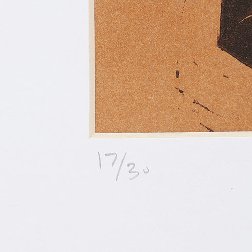 LINO CUT, AVOCADO SPROUT-BROWN