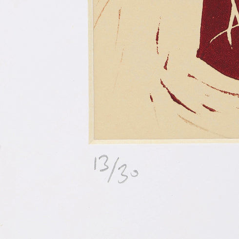 LINO CUT, AVOCADO SPROUT-BURNT SIENNA