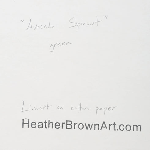 LINO CUT, AVOCADO SPROUT-GREEN