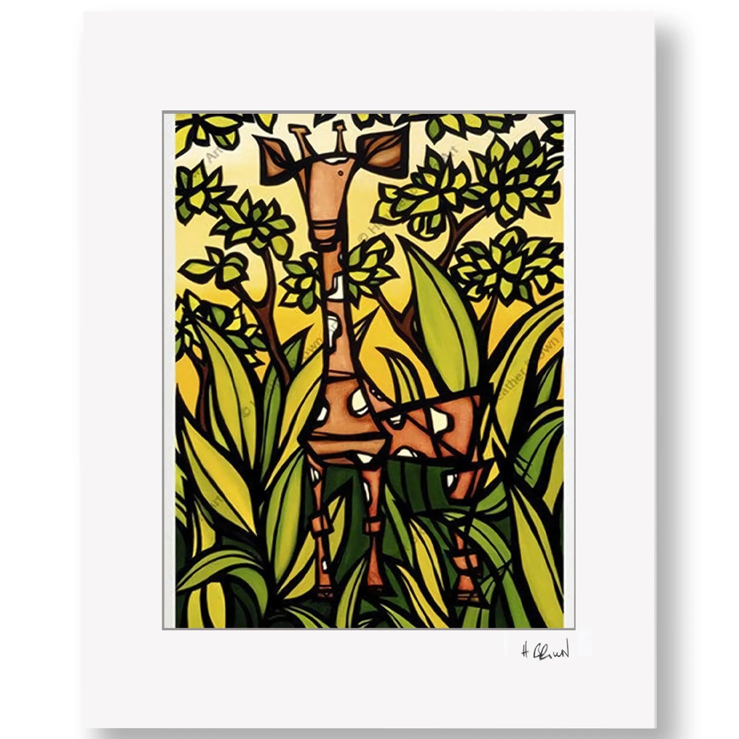 安価 JUNGLE GIRAFFE – HeatherBrown 絵画