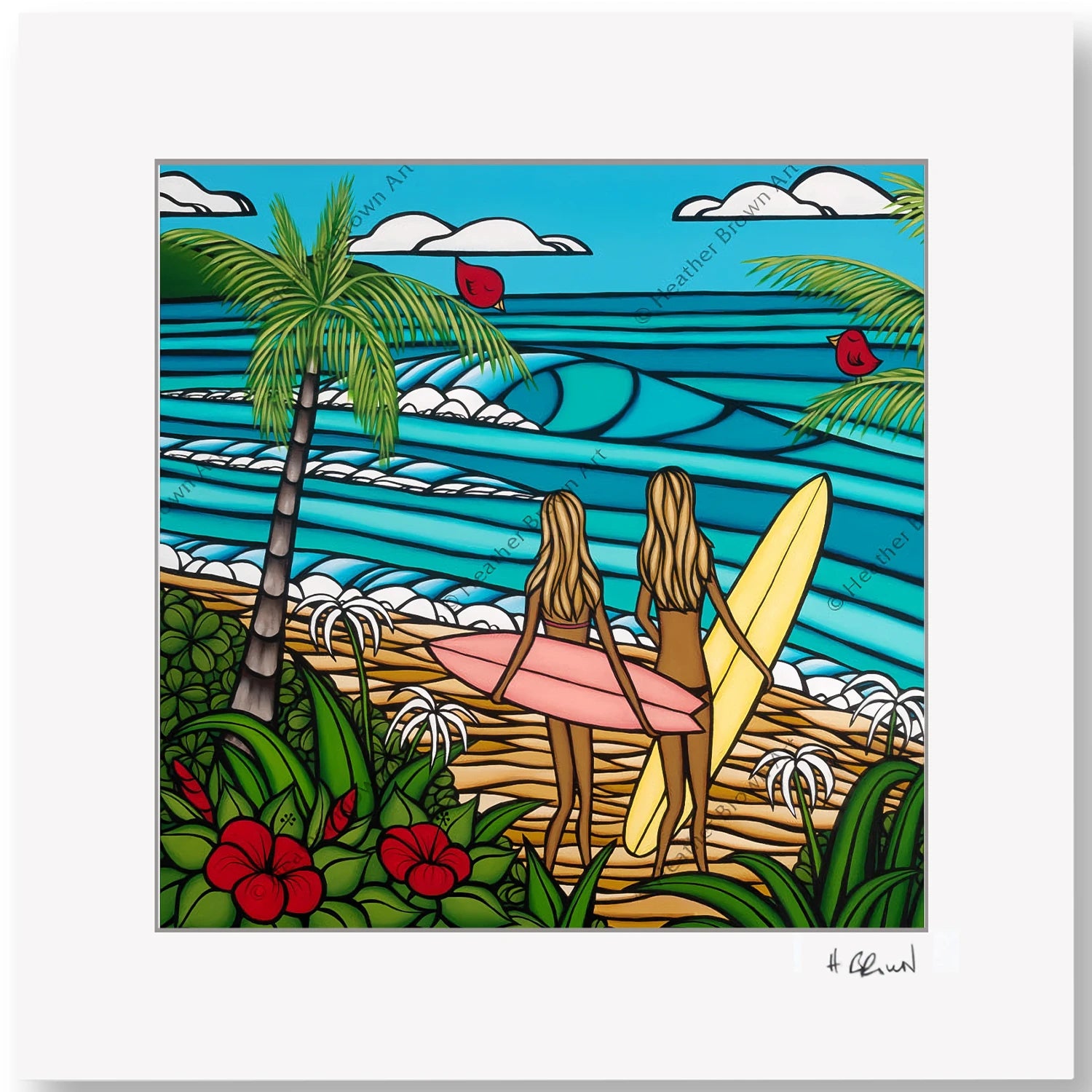 Heather Brown Best Friends／正規フレーム Heather Brown Art Japan ヘザーブラウン Juicy Sunset Print