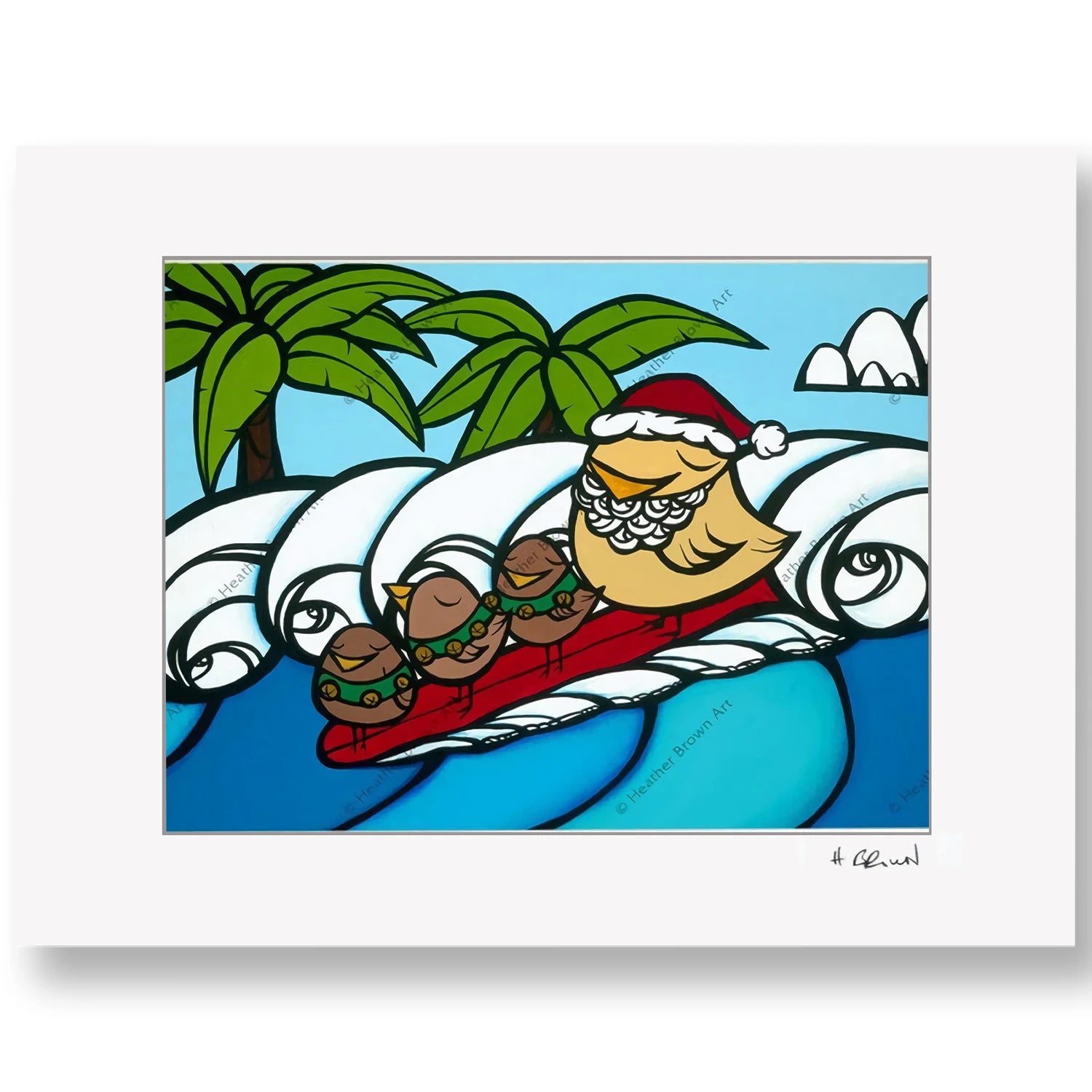 Heather Brown ヘザーブラウン クリスマス絵画 CHRISTMAS SURF – HeatherBrown
