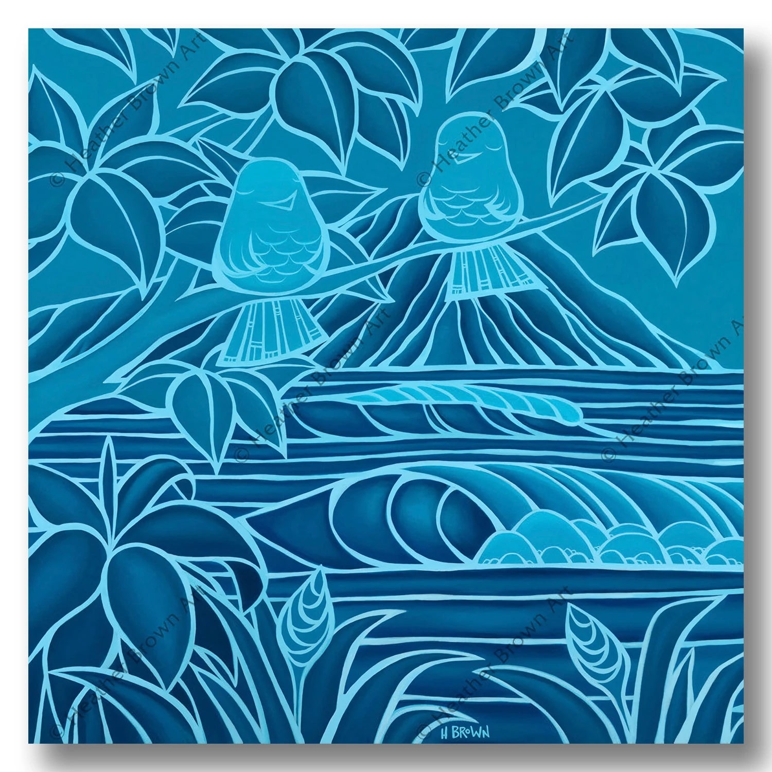 ヘザーブラウン ダイヤモンドヘッド ジクレー 版画 絵画 極美品 ヘザー